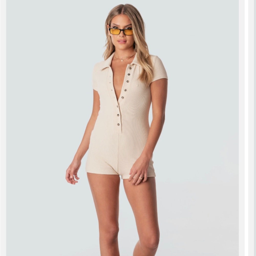 Edikted Lucia Ribbed Romper